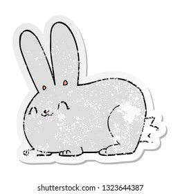 sticker angustiado de un conejo de dibujos animados