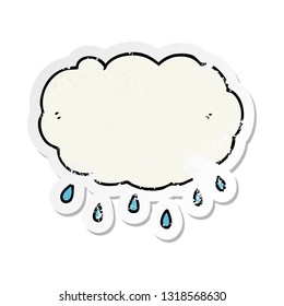 distressed sticker of a cartoon rain cloud