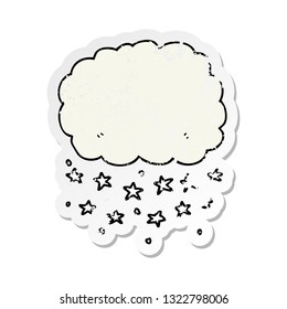 distressed sticker of a cartoon rain cloud