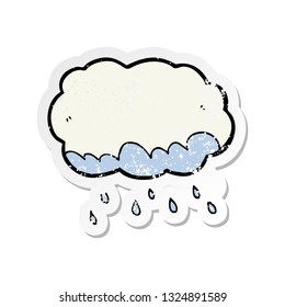 distressed sticker of a cartoon rain cloud