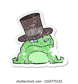 distressed sticker of a cartoon rich toad