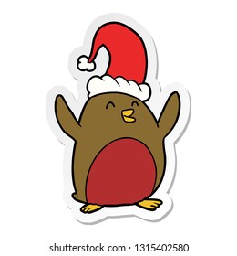 distressed sticker of a Cartoon Robin