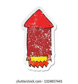 distressed sticker of a cartoon rocket
