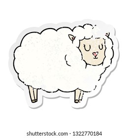 distressed sticker of a cartoon sheep