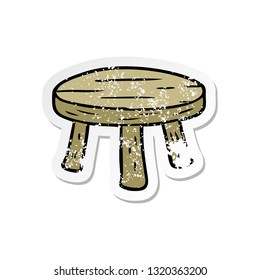 distressed sticker of a cartoon small stool