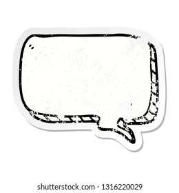 distressed sticker of a cartoon speech bubble