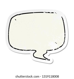 distressed sticker of a cartoon speech bubble