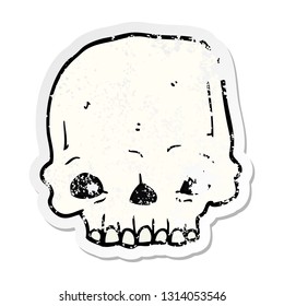 distressed sticker of a cartoon spooky skull