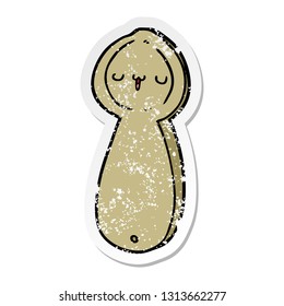 distressed sticker of a cartoon spoon