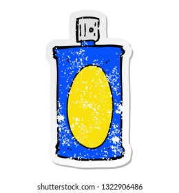distressed sticker of a cartoon spray can