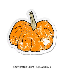 distressed sticker of a cartoon squash