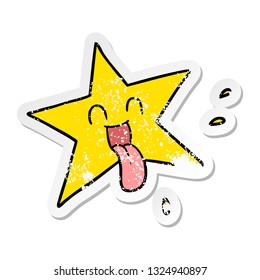 pegatina angustiada de una estrella de caricatura