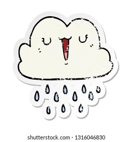 distressed sticker of a cartoon storm cloud