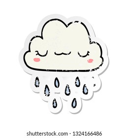 distressed sticker of a cartoon storm cloud
