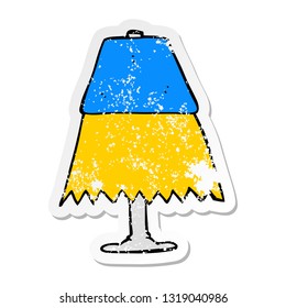 distressed sticker of a cartoon table lamp