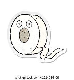 distressed sticker of a cartoon tape