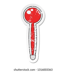 pegatina angustiada de un termómetro de dibujos animados