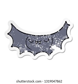 pegatina angustiada de un murciélago de vampiros de caricatura