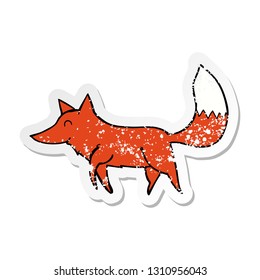 distressed sticker of a cartoon wolf