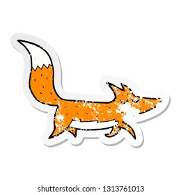 distressed sticker of a cartoon wolf