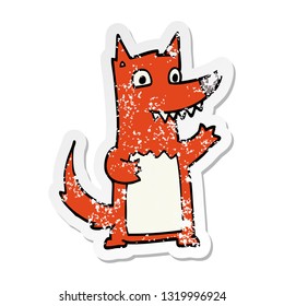 pegatina angustiada de un lobo de caricatura