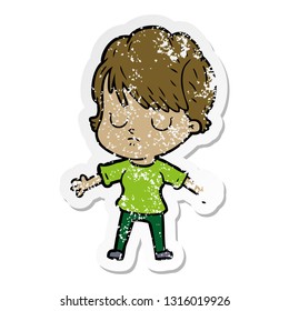 distressed sticker of a cartoon woman