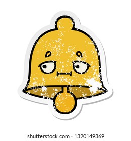 distressed sticker of a cute cartoon bell