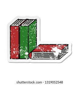 distressed sticker of a cute cartoon of books