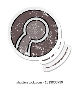 distressed sticker of a cute cartoon bowl ball