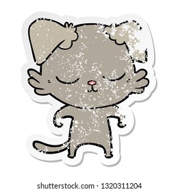 distressed sticker of a cute cartoon dog