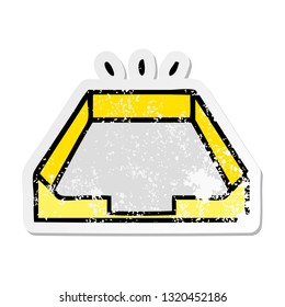 distressed sticker of a cute cartoon empty tray