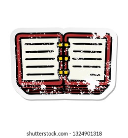 distressed sticker of a cute cartoon note book