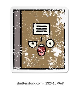 distressed sticker of a cute cartoon notebook