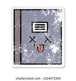 distressed sticker of a cute cartoon notebook