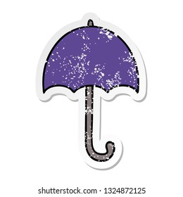 distressed sticker of a cute cartoon open umbrella