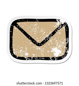 distressed sticker of a cute cartoon paper envelope