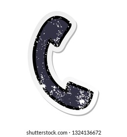 distressed sticker of a cute cartoon phone