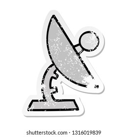 distressed sticker of a cute cartoon satelite dish