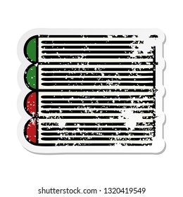 distressed sticker of a cute cartoon stack of books