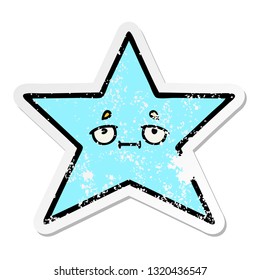 distressed sticker of a cute cartoon star fish