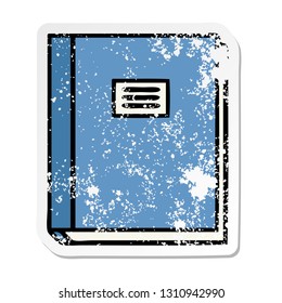 distressed sticker of a cute cartoon study book