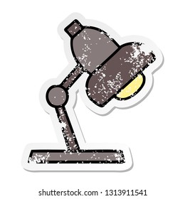 distressed sticker of a cute cartoon table lamp