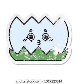 distressed sticker of a cute cartoon water lilly 