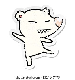 distressed sticker of a dancing polar bear cartoon