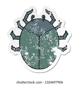 distressed sticker of a giant bug cartoon