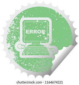 ilustración de icono de pegatinas con problemas de un error de equipo