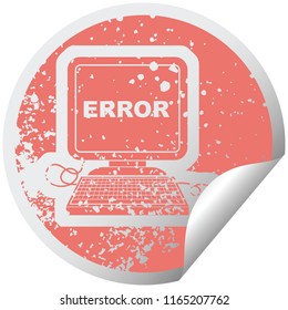 ilustración de icono de pegatinas con problemas de un error de equipo