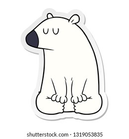 distressed sticker of a polar bear cartoon