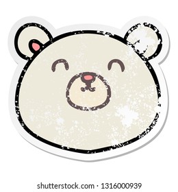 distressed sticker of a quirky hand drawn cartoon polar bear