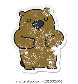distressed sticker of a quirky hand drawn cartoon beaver